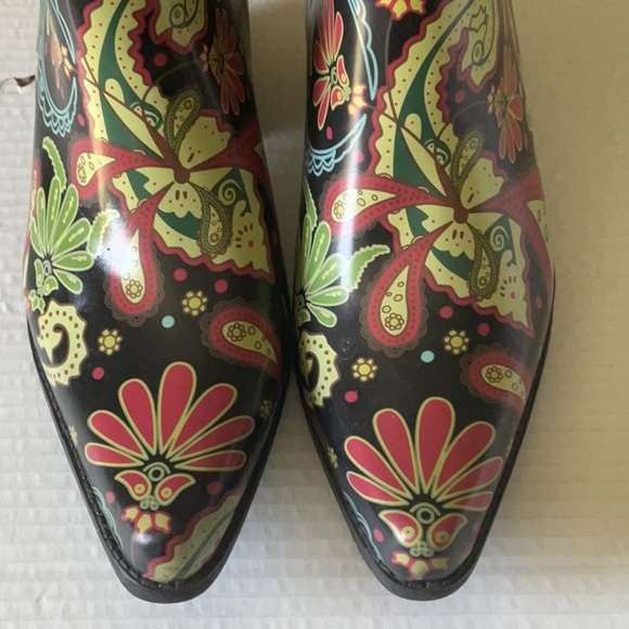 Nomad Black and Red  Rain Boots cowgirl western festival - Picture 2 of 4